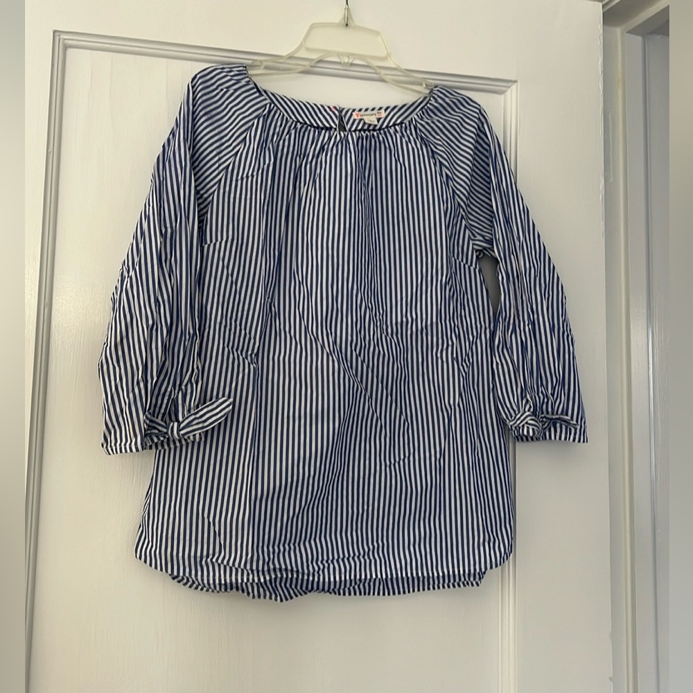 JCrew CrewCuts- girls blue and white stripe tunic shirt - size 14 - worn once